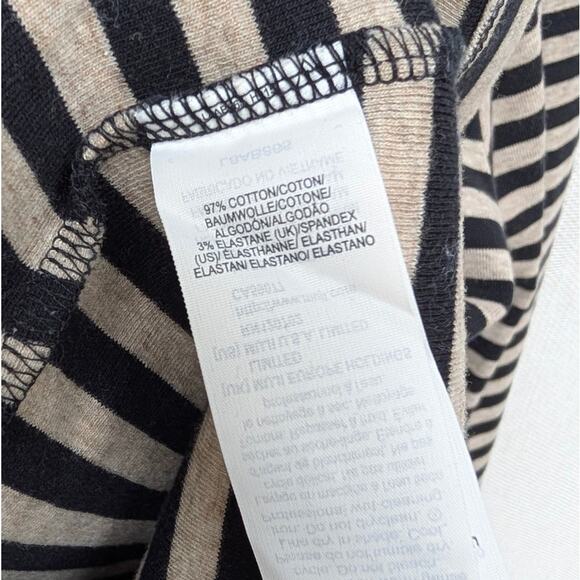 Muji Black/Cream Cotton Striped Turtleneck Long Sleeve Top, size S - Picture 7 of 8